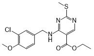 Ethyl 4-(3-chloro-4-methoxybenzylamino)-2-(methylthio)pyrimidine-5-carboxylate(CAS:330785-81-4)